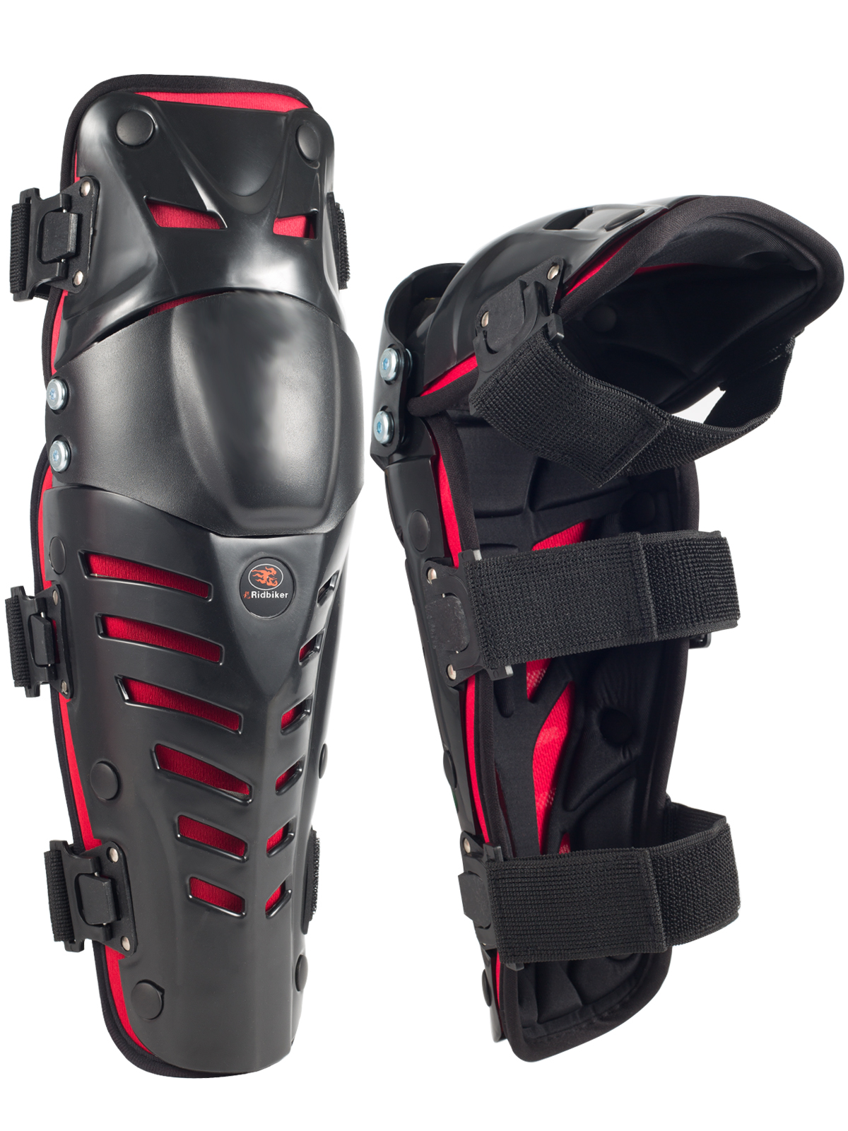RIDBIKER Movable Knee Shin Guard Pads 3 Sections