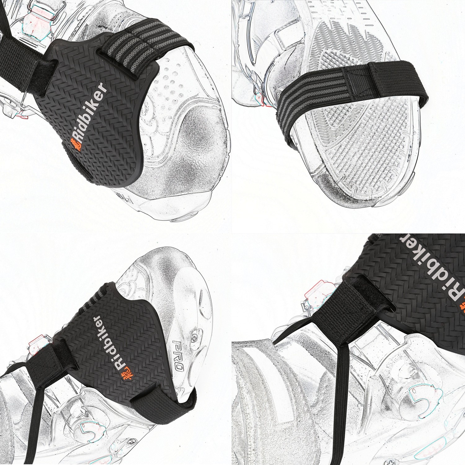 RIDBIKER Motorcycle Shoe Protector Motorbike Shift Pad Shoe Boot Cover Protective Gear Shift Cover Motorcycle Boots Protector