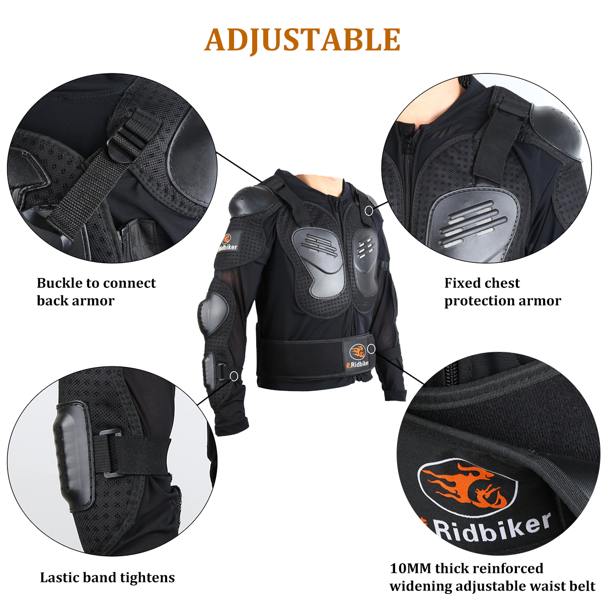 RIDBIKER Kids Dirt Bike Gear Riding Chest Spine Protector Youth Motorcycle Jacket with Armor Guards Set for Motocross Kids Full Body Protector with Elbow Knee Shin Guards