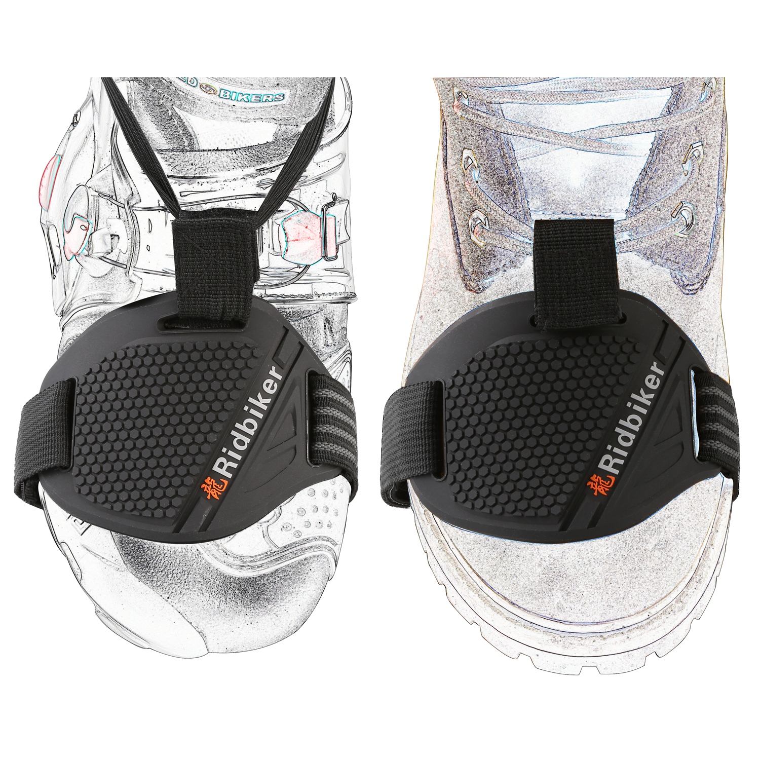 RIDBIKER Motorcycle Shoe Protector Motorbike Shift Pad Shoe Boot Cover Protective Gear Shift Cover Motorcycle Boots Protector
