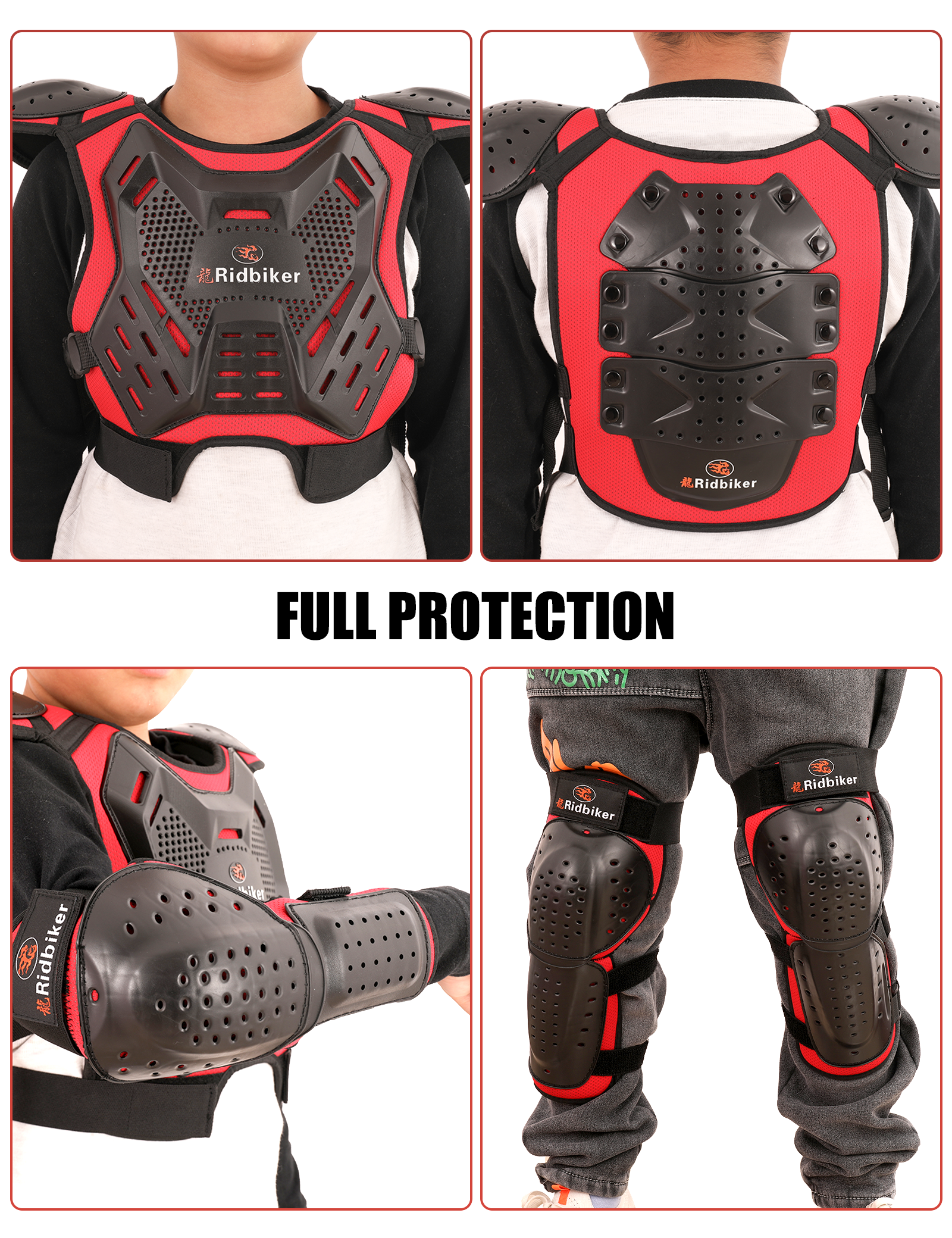 RIDBIKER Kids Dirt Bike Gear Motocross Chest Protector Motorcycle Protective Gear Armor